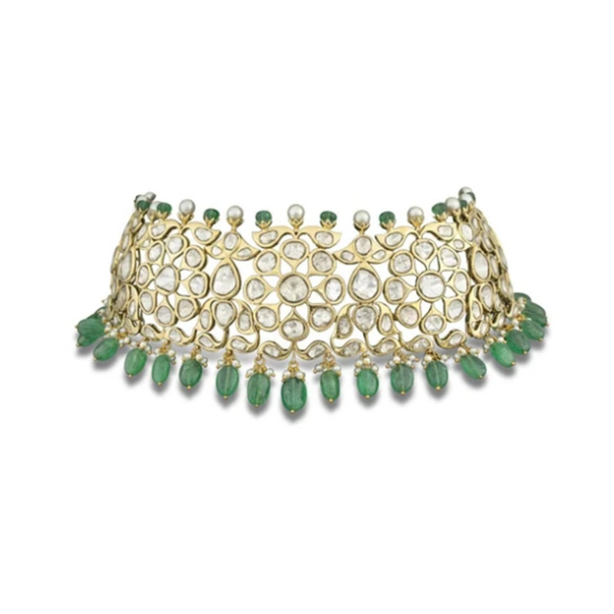 Green Fenced Polki Choker
