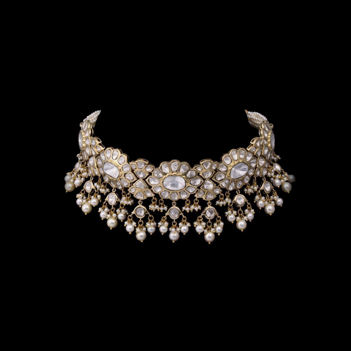 Flurry Pearl Polki Choker