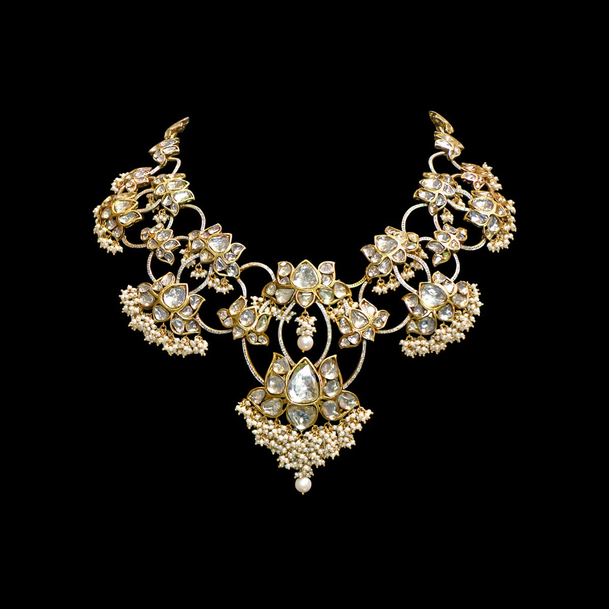 Water Lotus Polki Necklace