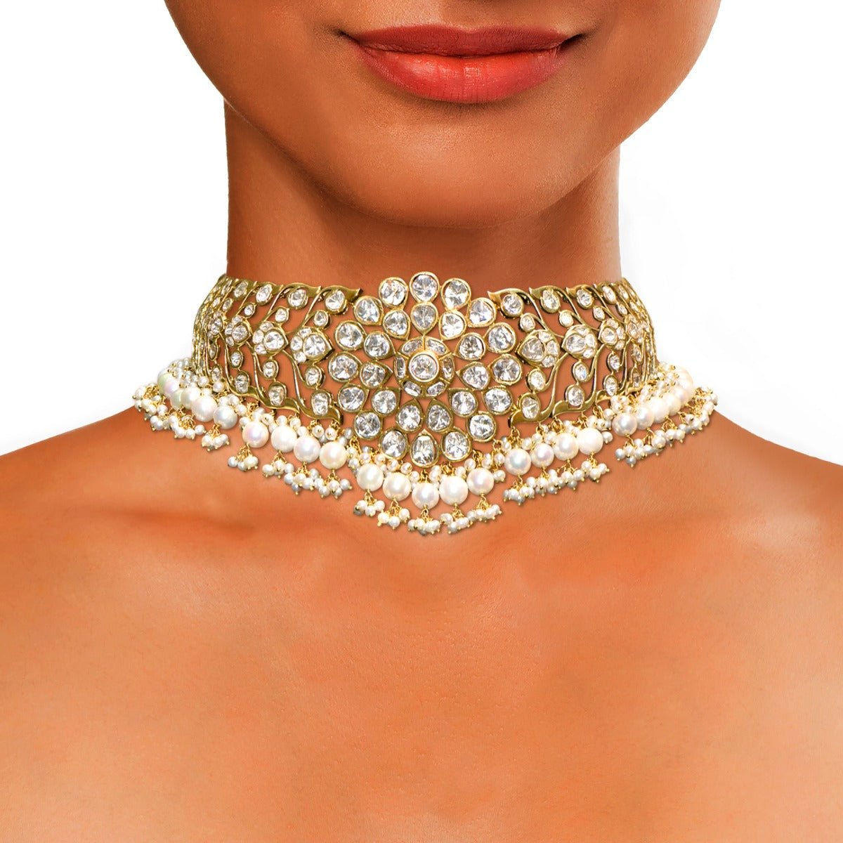 Neck Knit Stuck Polki Choker