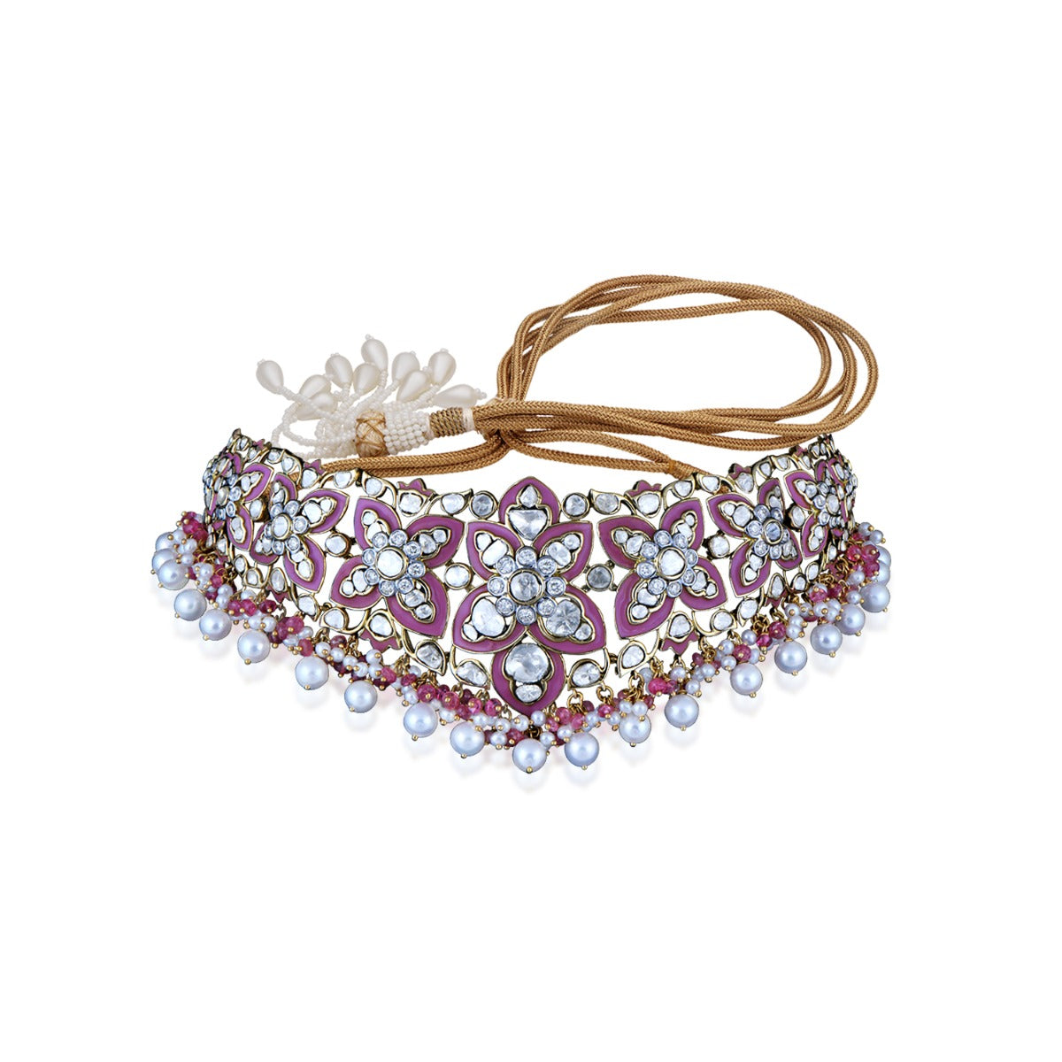 Flower Bouquet Colourbar Polki Necklace