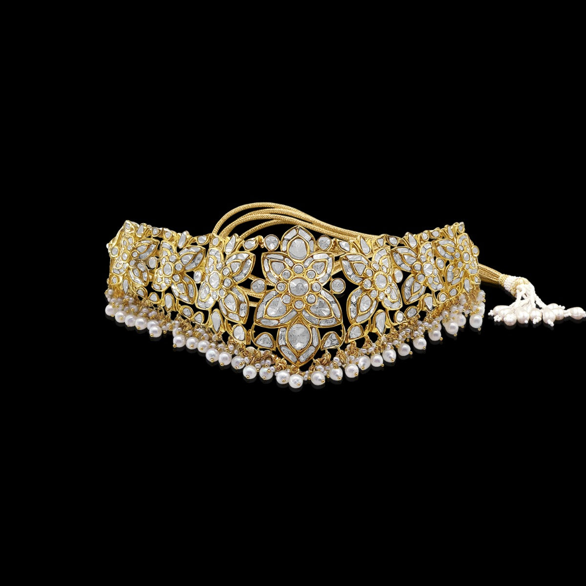 Feathered Dainty Polki Necklace