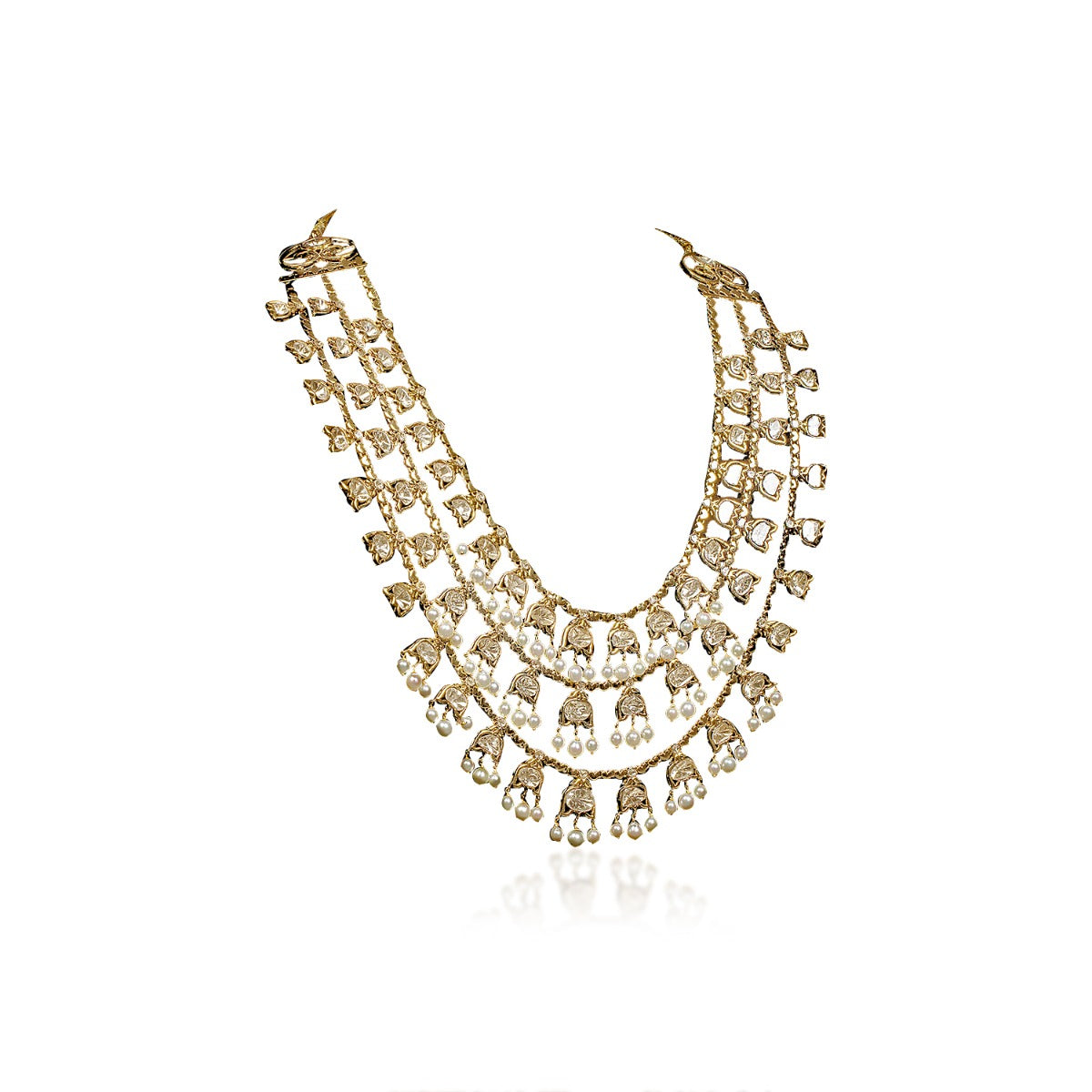 Inverted Diya Polki Necklace