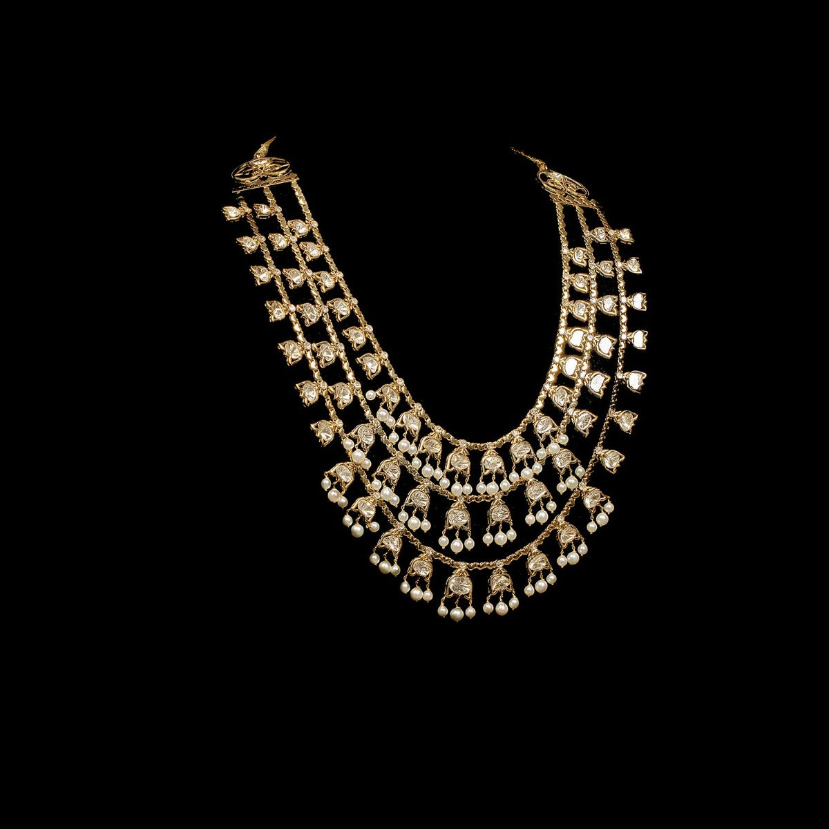 Inverted Diya Polki Necklace