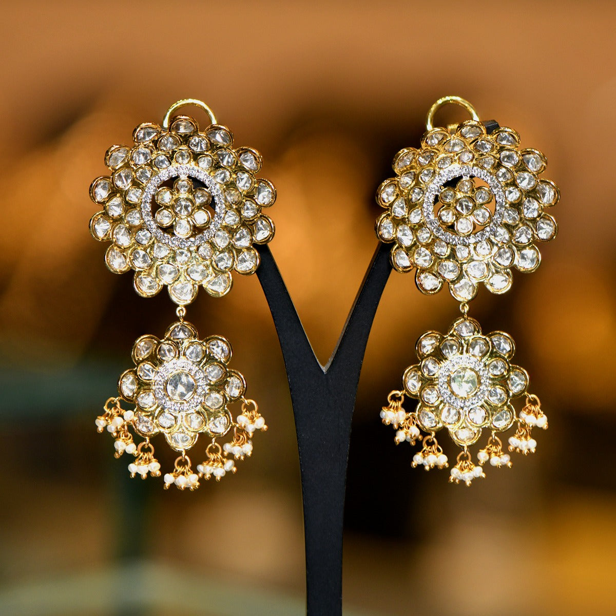 Sand Sun Polki Earrings