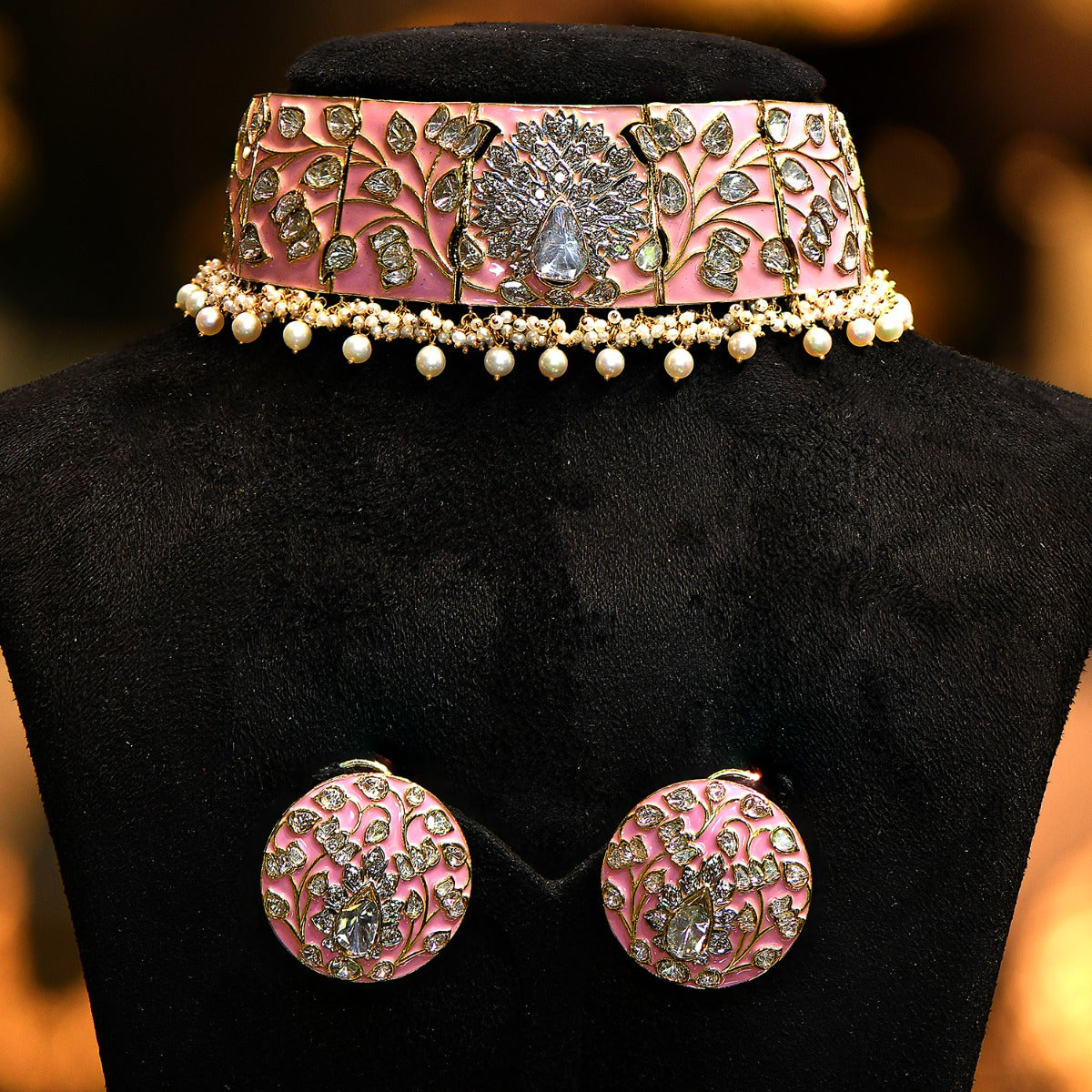 Pink Pump Polki Choker Set