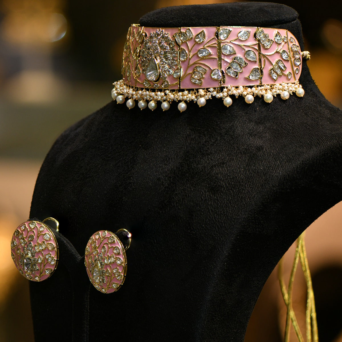 Pink Pump Polki Choker Set