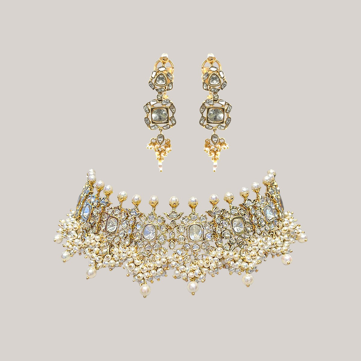 Art Nouveau Allure Polki Choker Set