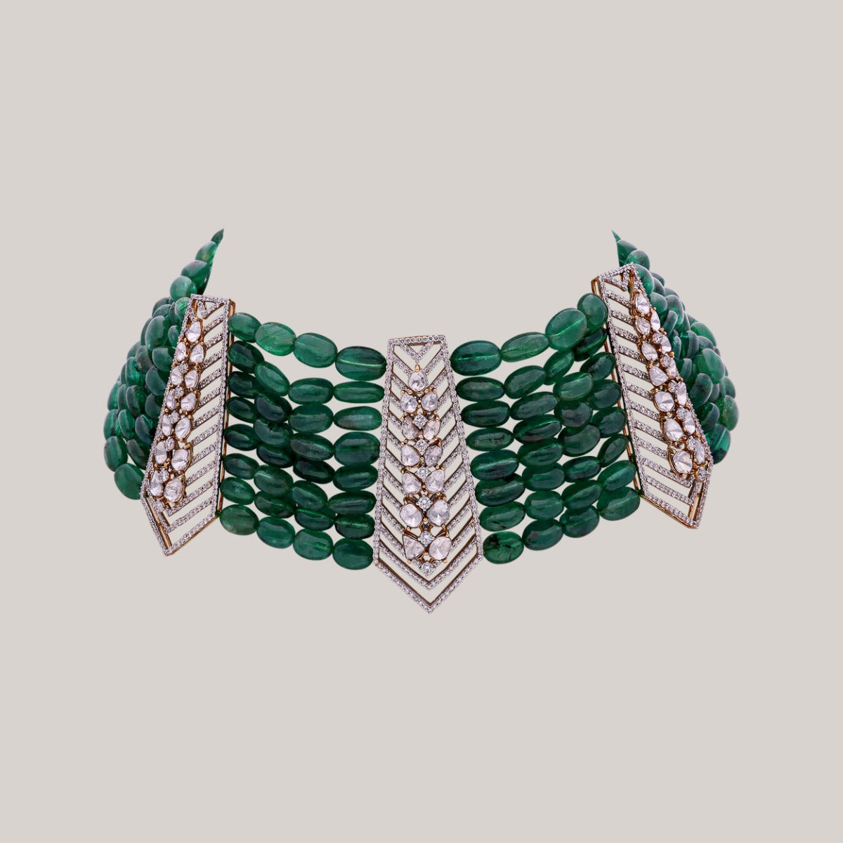 Esmeralda Polki Necklace Set