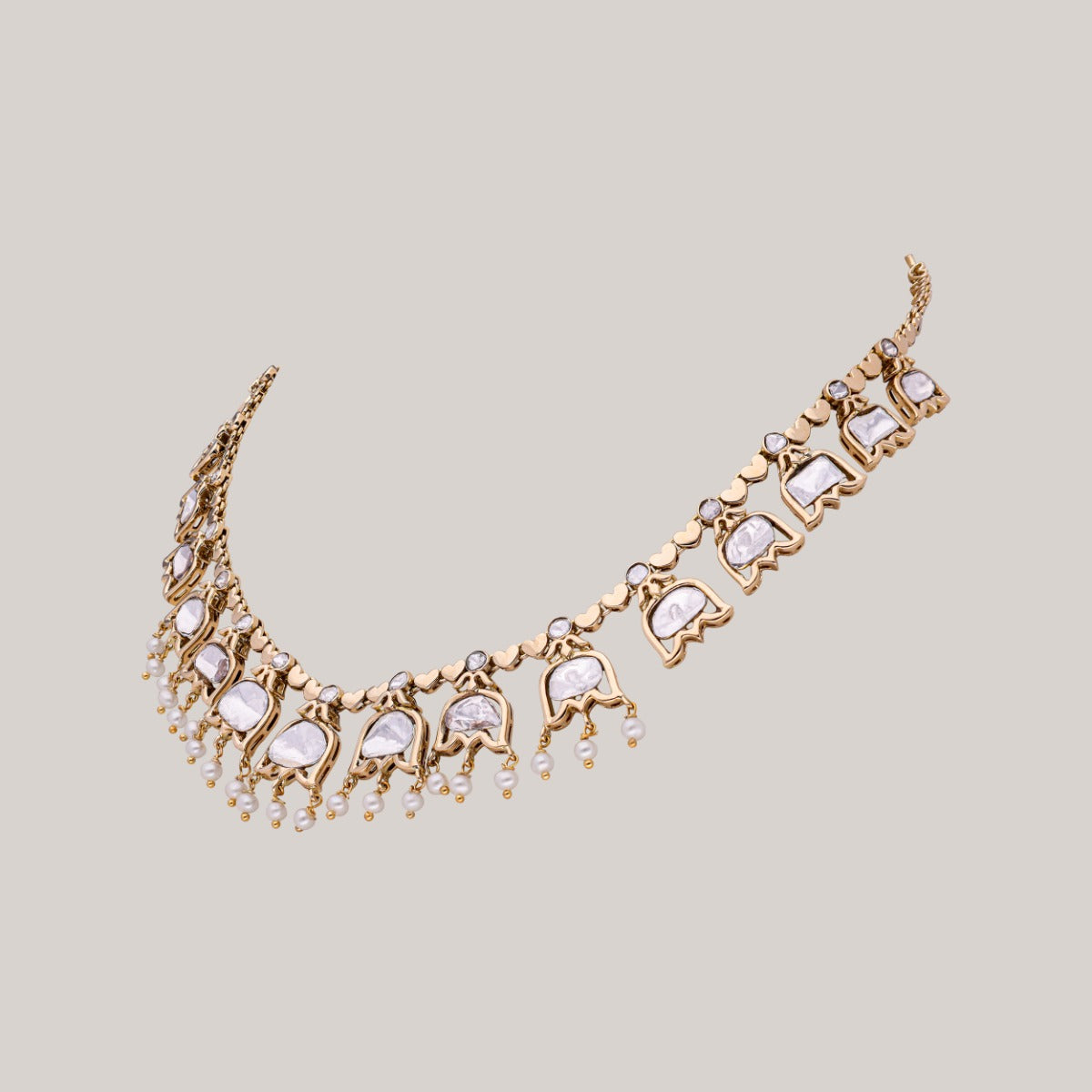Petal Drip Polki Necklace