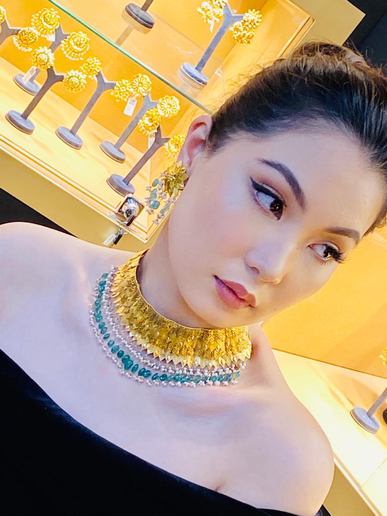 Starry Princess Green Gold Choker Set