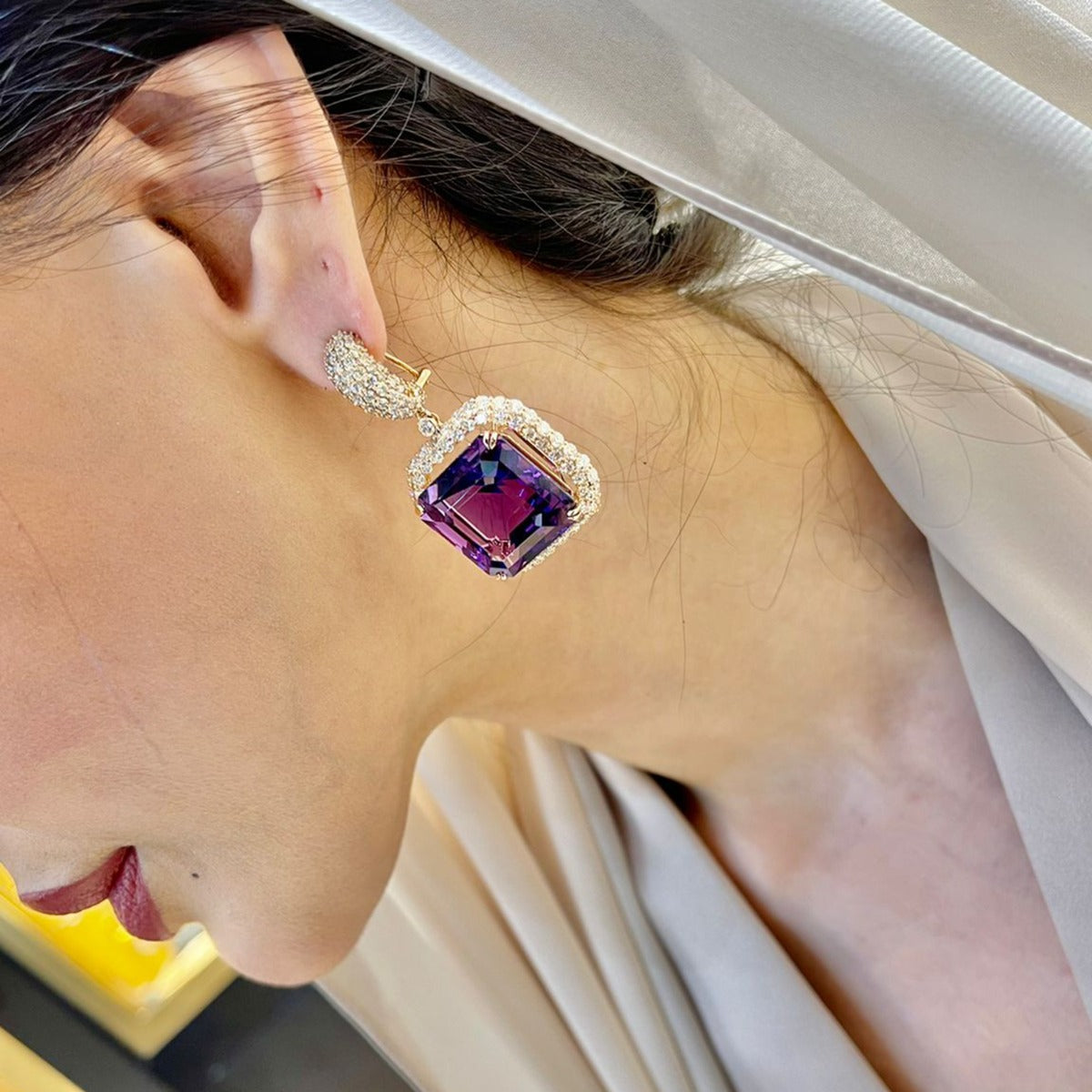 Purple Haze Diamond Earrings