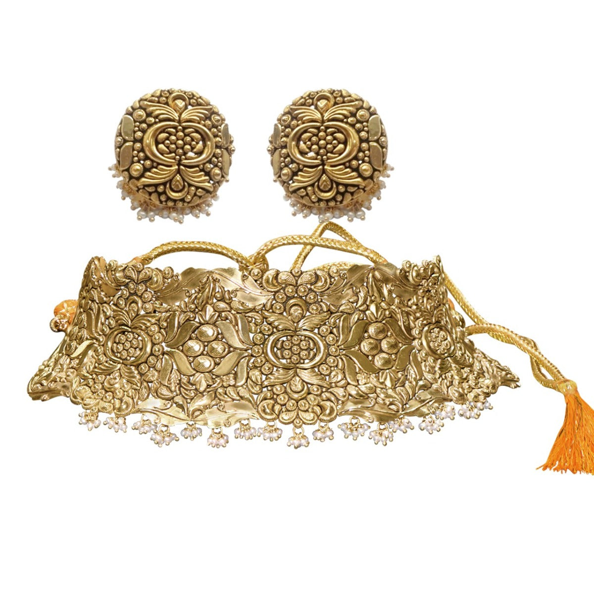 Curvy Dunes Gold Choker Set