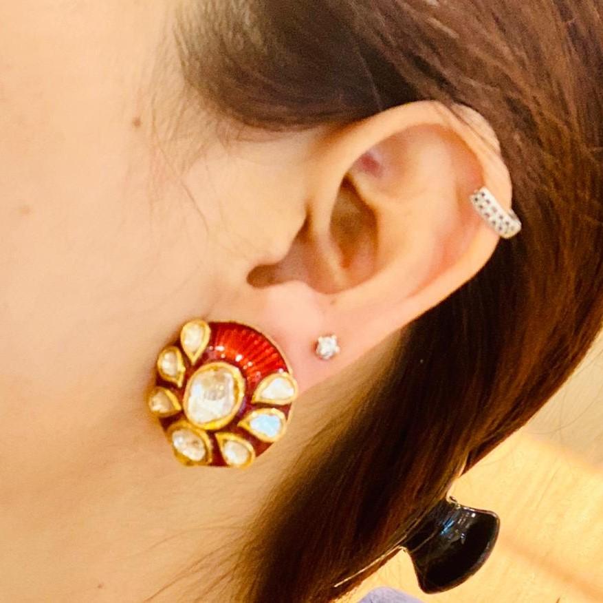 Ravish Reds Polki Earrings