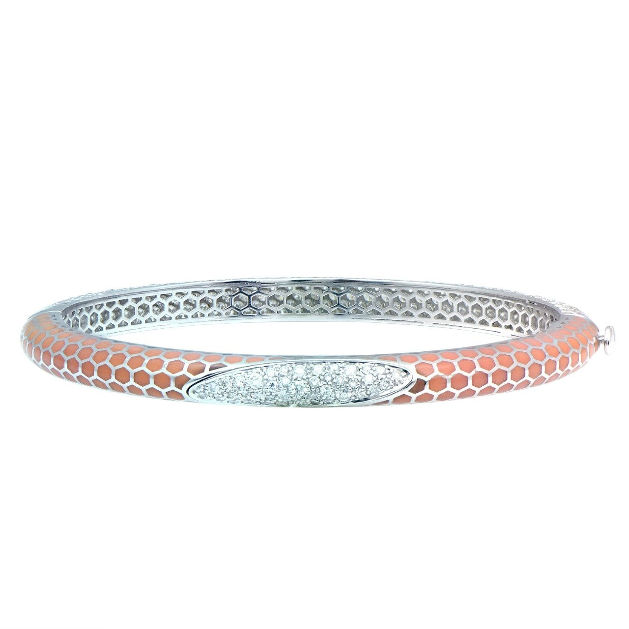 Peach Honeycomb Diamond Bangle