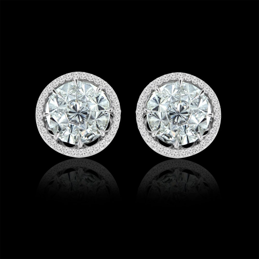 Sequenced Rounded Diamond Necklace Set