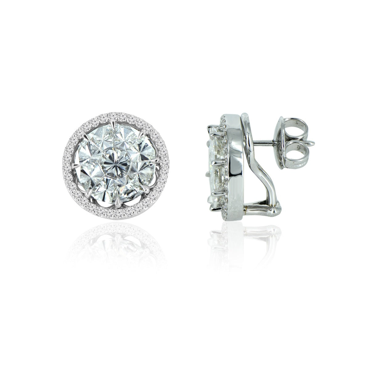 Round Shimmery Diamond Earrings