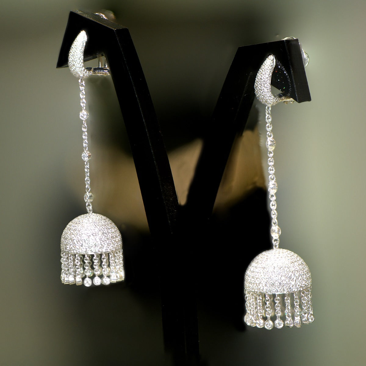 Chaandi White Diamond Earrings