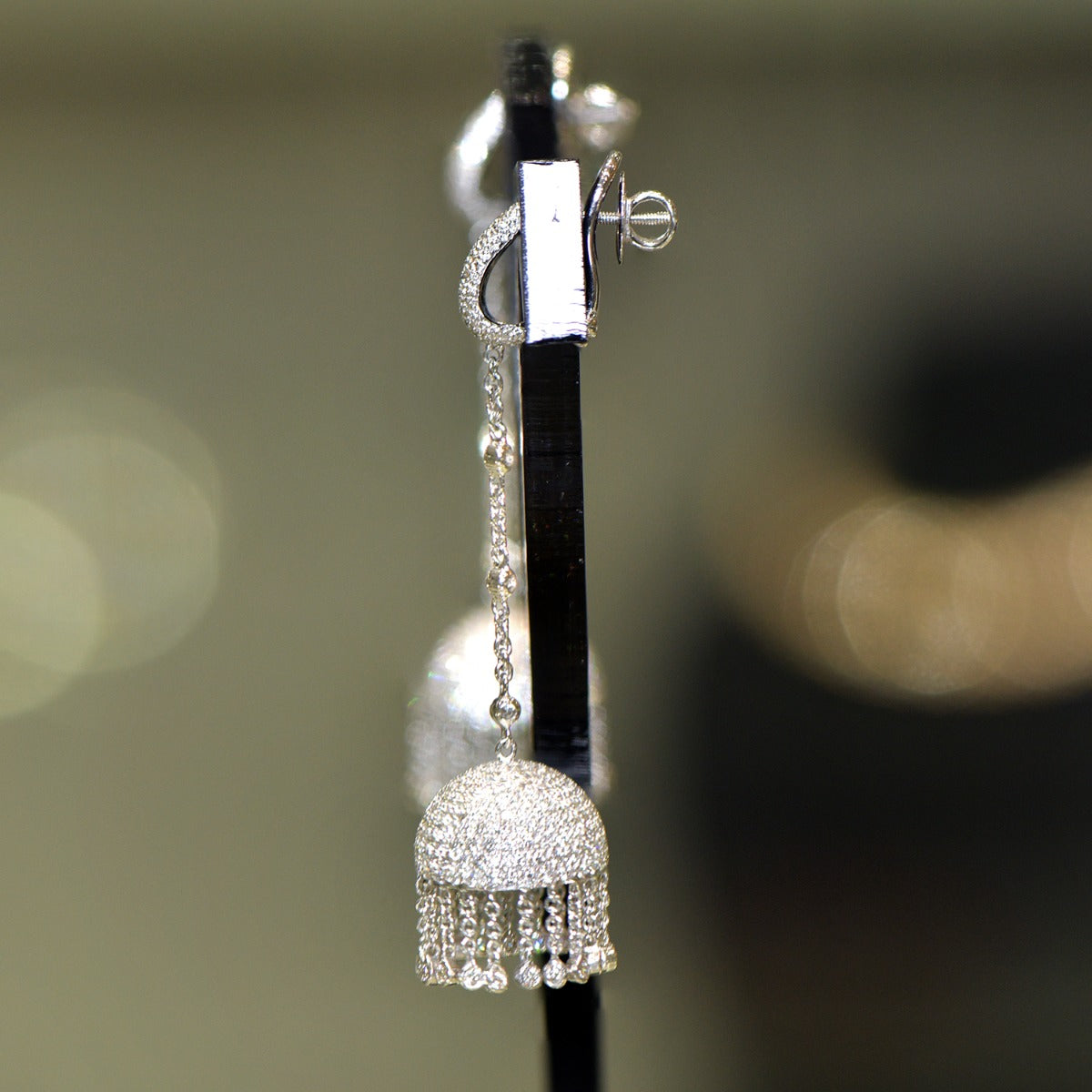 Chaandi White Diamond Earrings