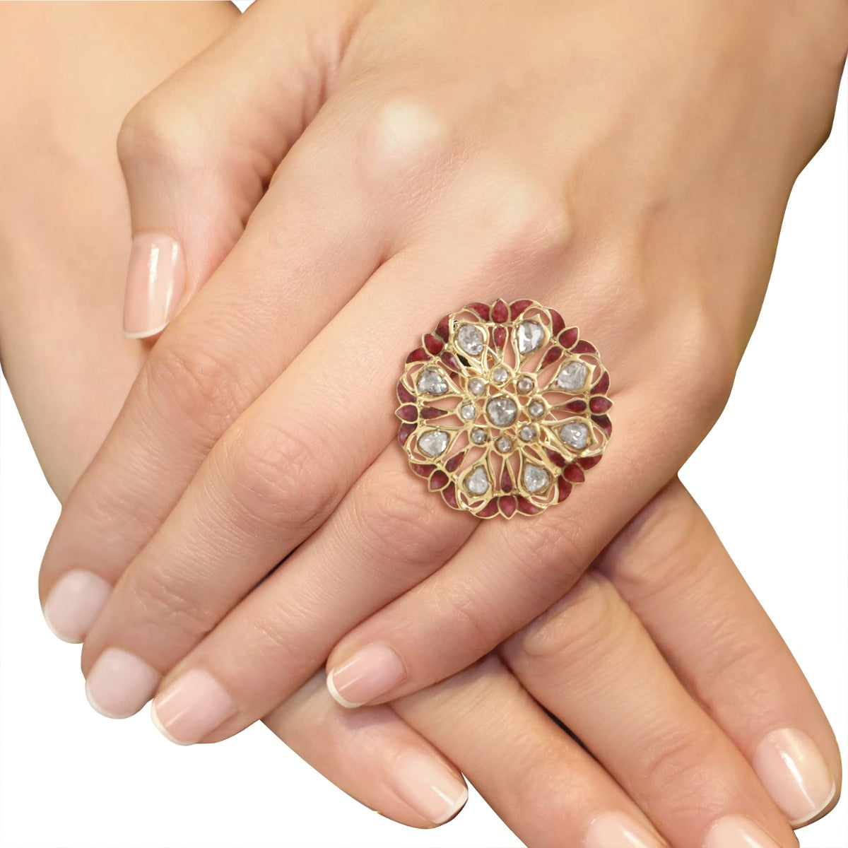 Radiance Lotus Polki Ring