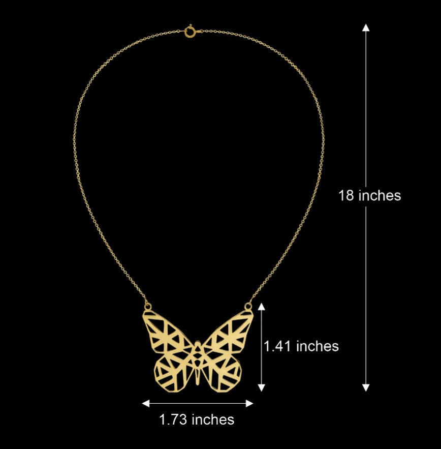 Golden Winged Butterfly Necklace