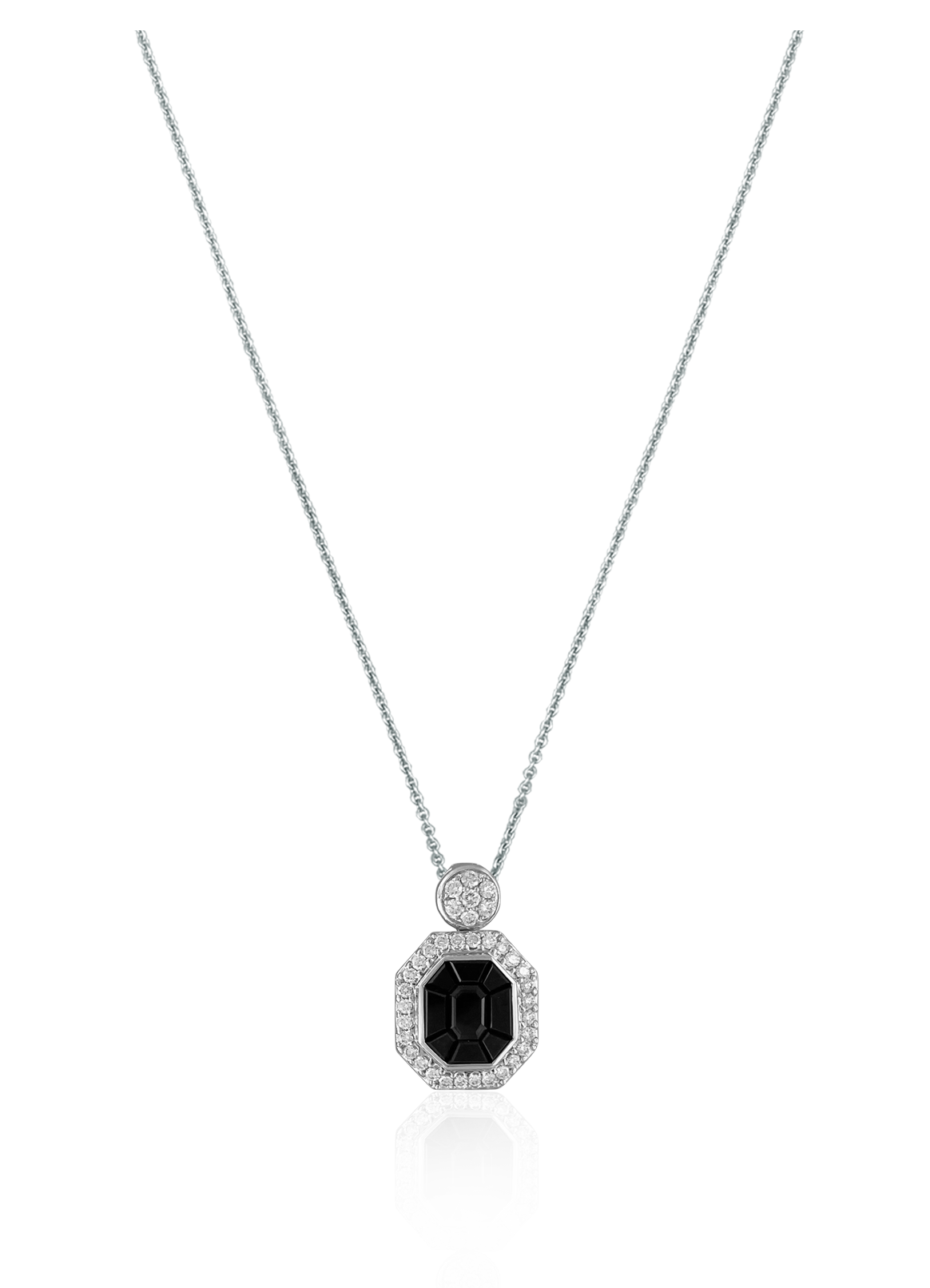 Dotted Black Sapphire Diamond Necklace