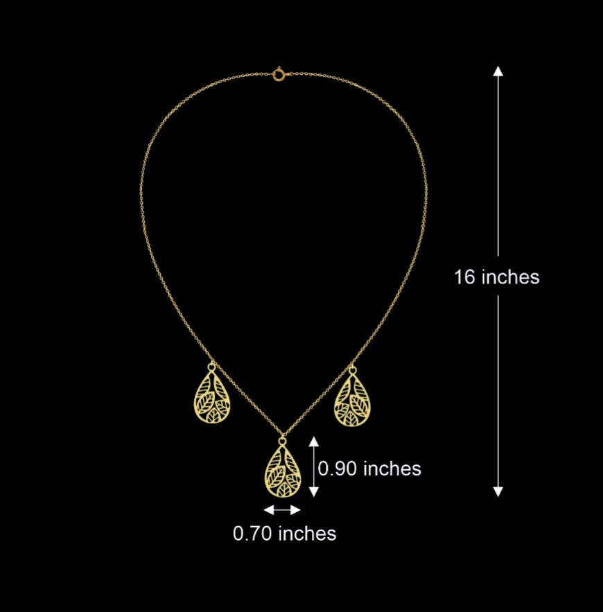 Ornate Leaf Chain Necklace