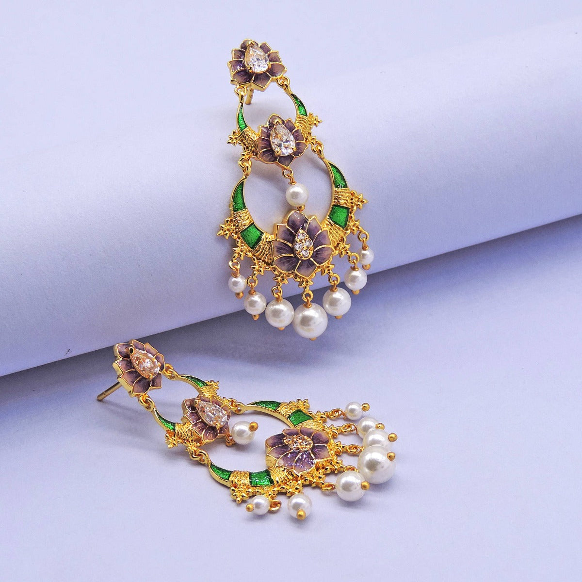 Flutter Pearls Chand Bali