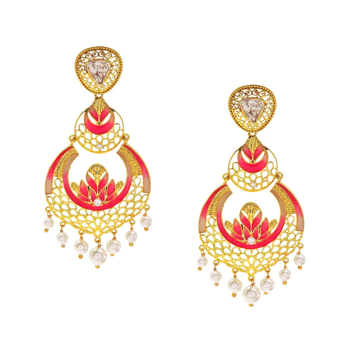 Lotus Pearl Chandbali