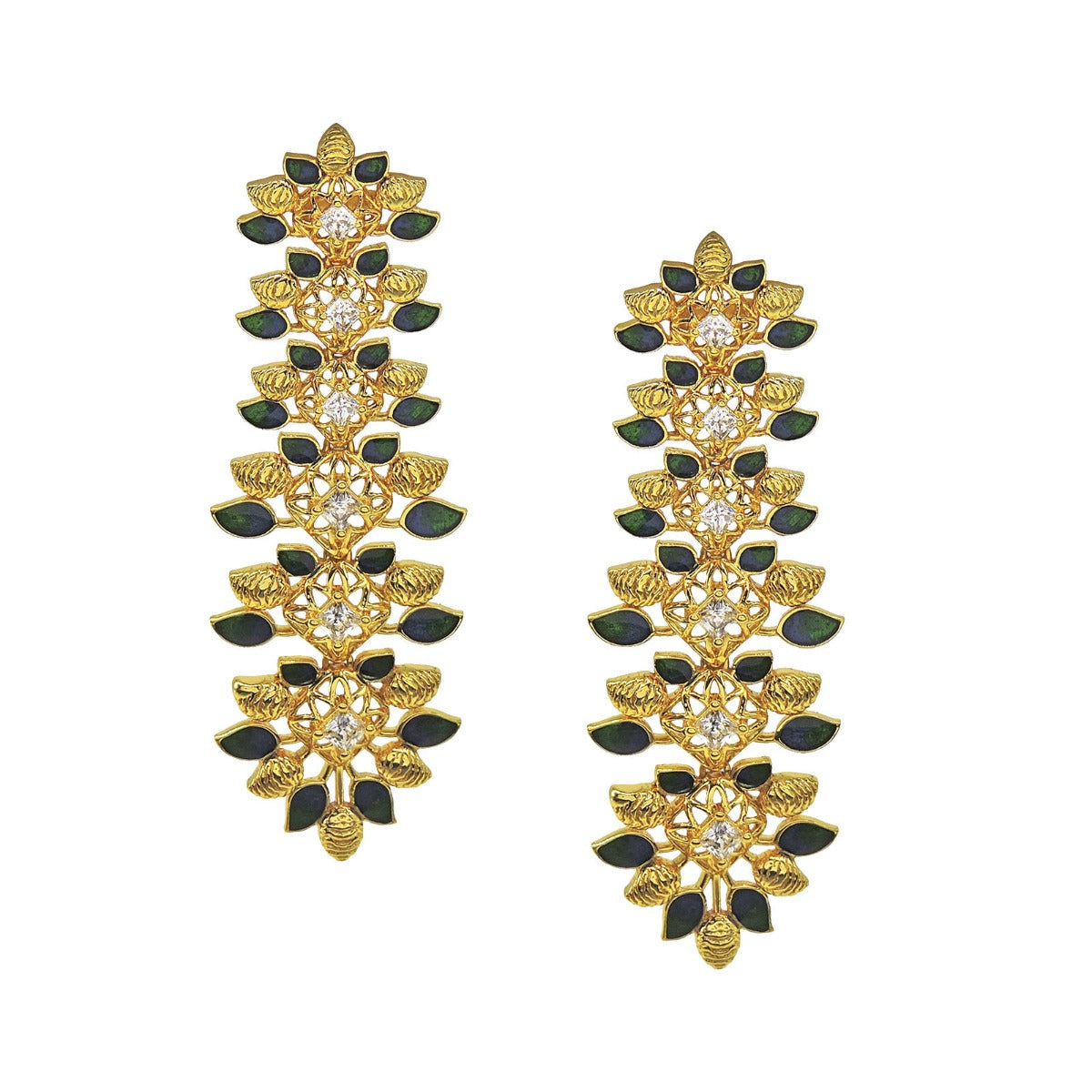 Sleek Frond Drop Earrings