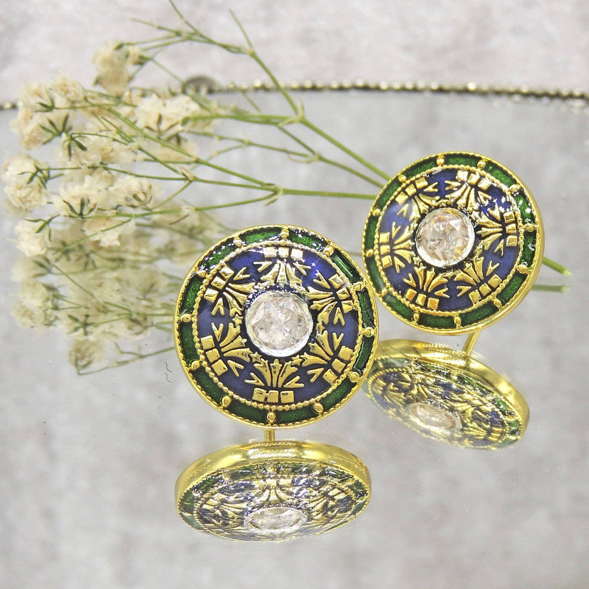Gleaming Rays Stud Earrings