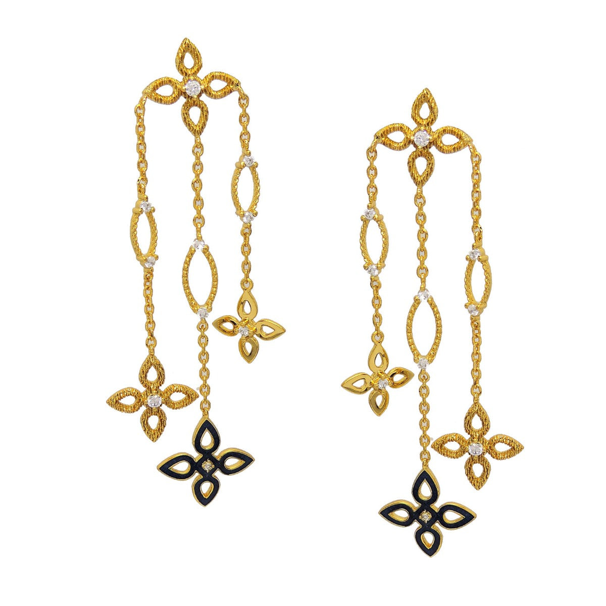 Bow Cross Drop Earrings