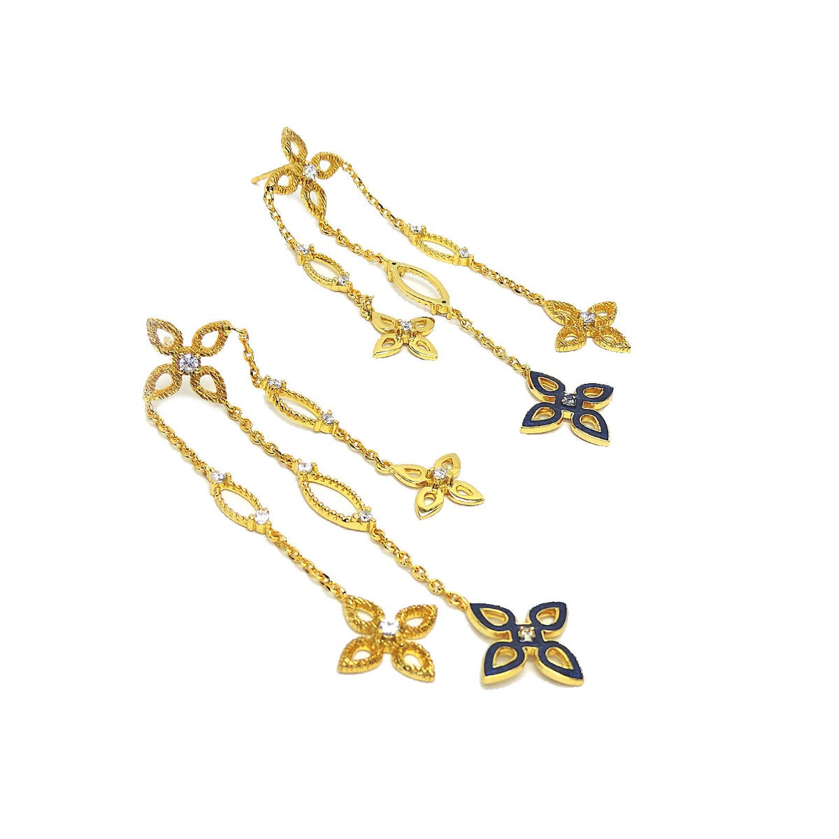 Bow Cross Drop Earrings