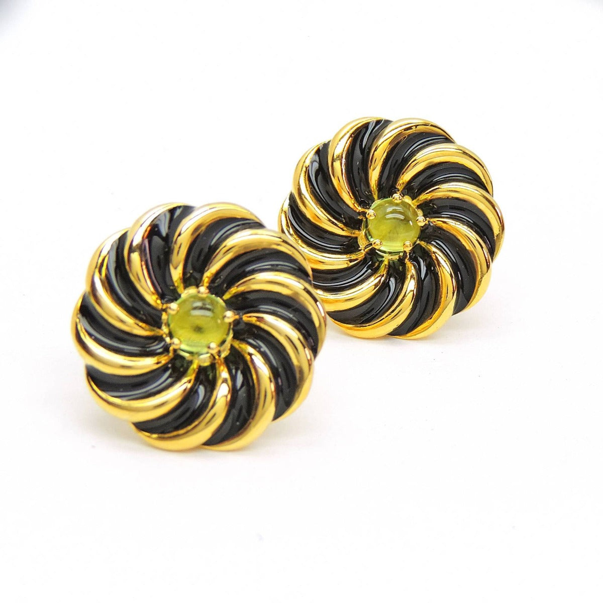 Glinting Floral Enamel Stud Earrings