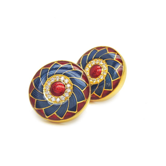Mishka Floral Enamel Stud Earrings