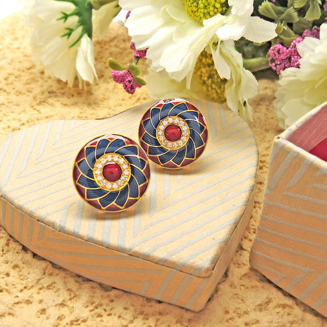 Mishka Floral Enamel Stud Earrings