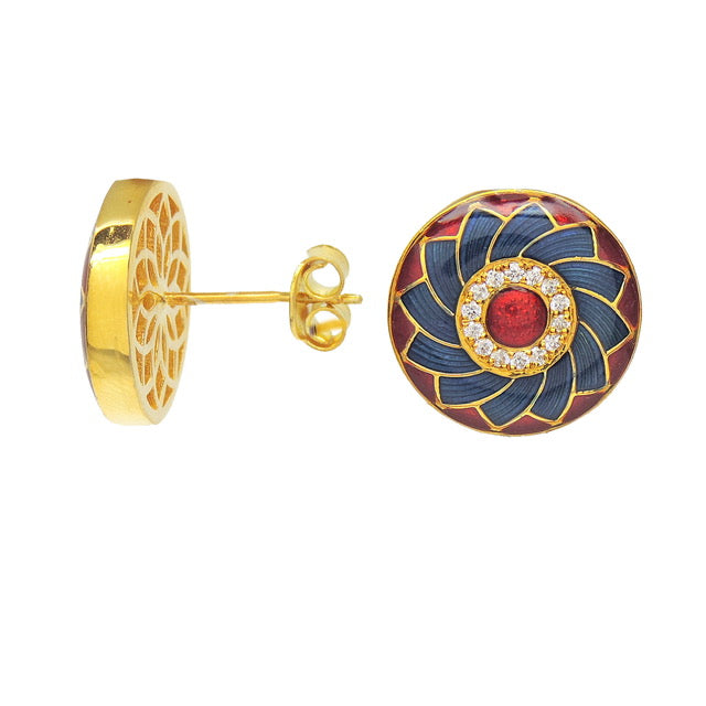 Mishka Floral Enamel Stud Earrings