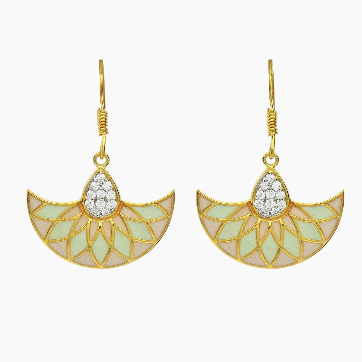Fan Enamel Drop Earrings