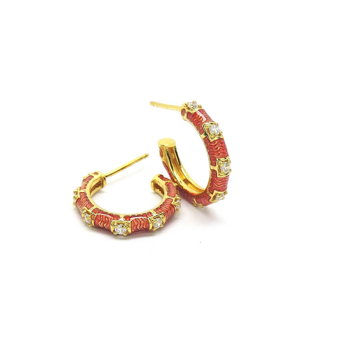 Scarlett Enamel Hoop Earrings