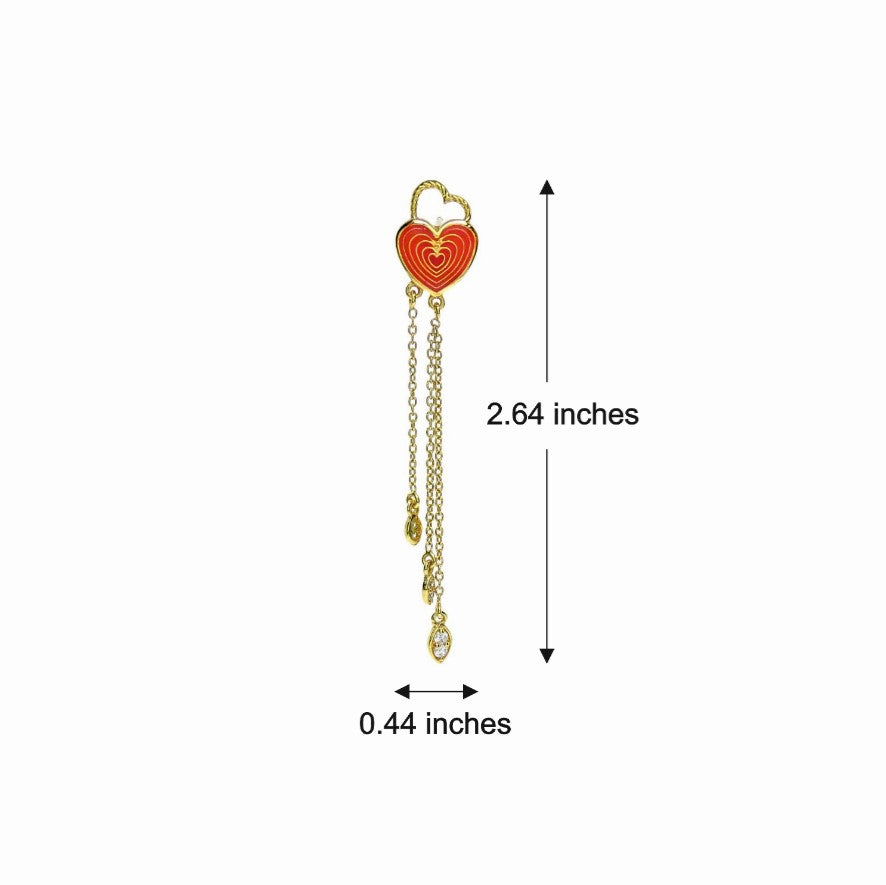 Posy Heart Enamel Drop Earrings