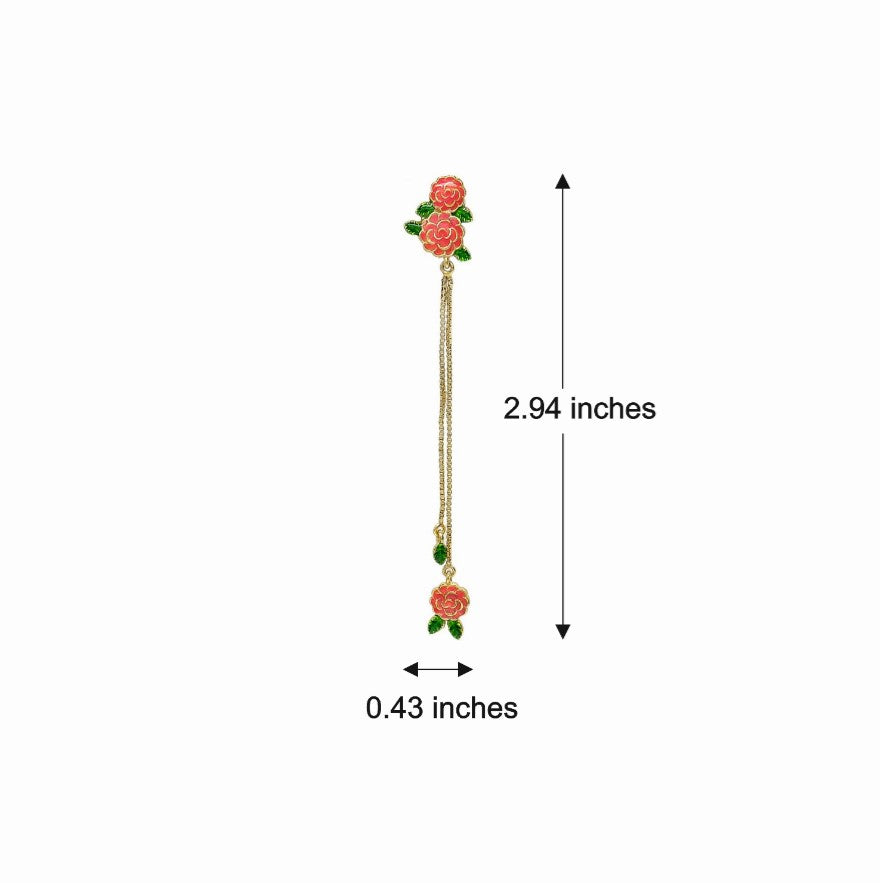 Dancing Floret Enamel Drop Earrings