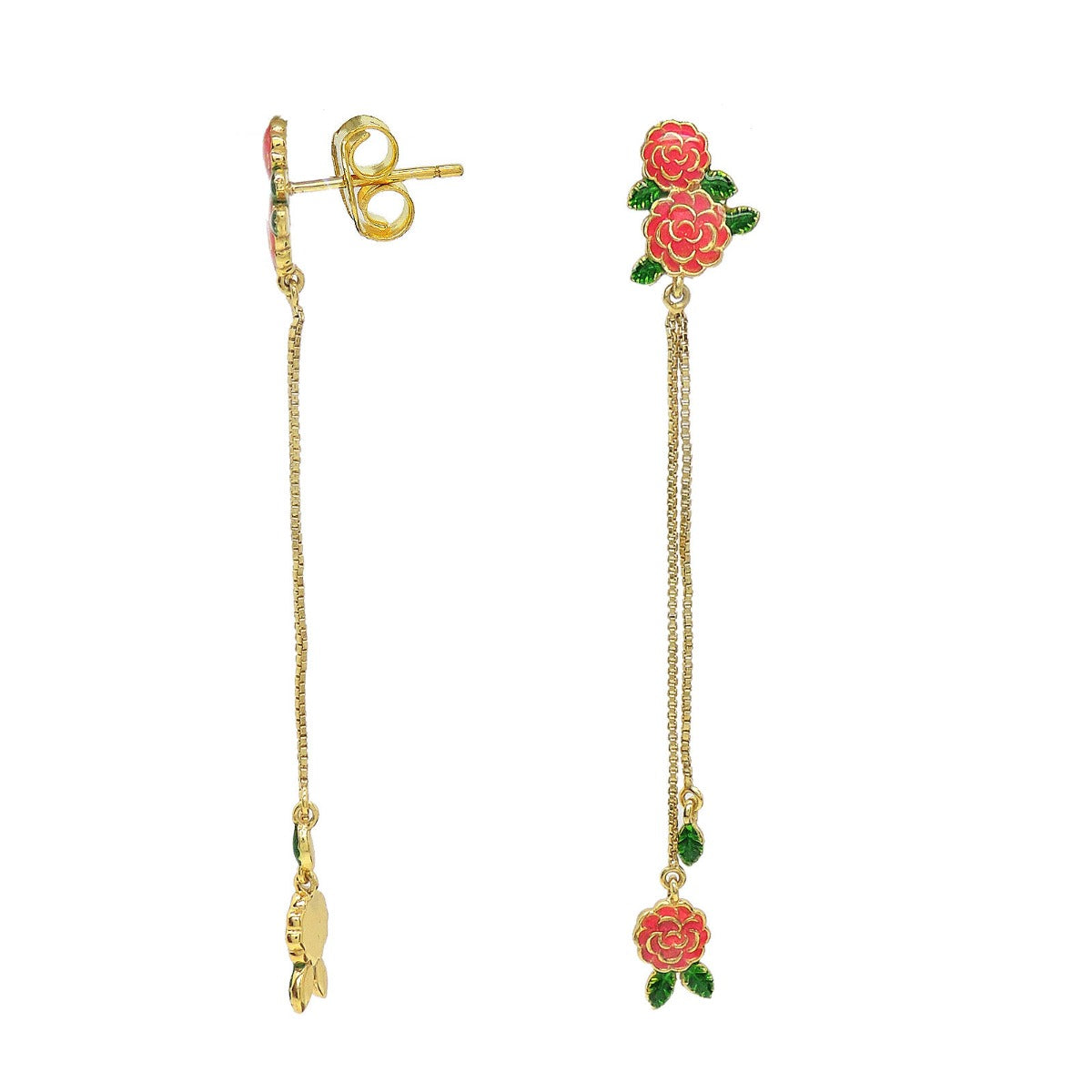 Dancing Floret Enamel Drop Earrings
