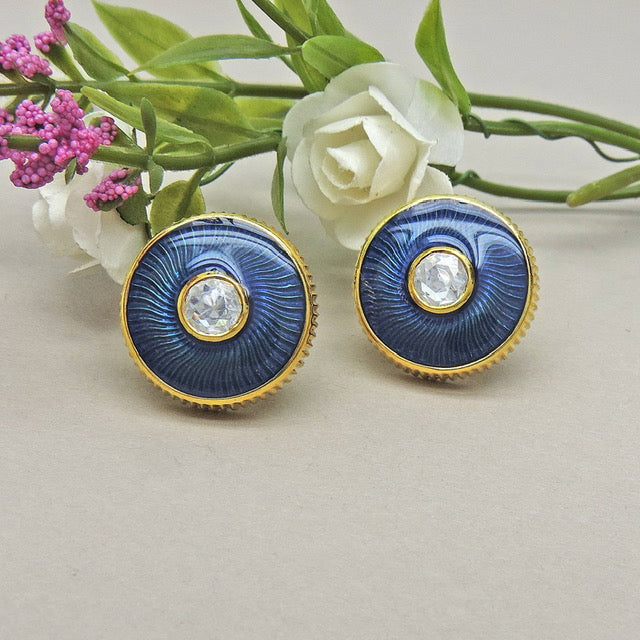 Glam Enamel Stud Earrings