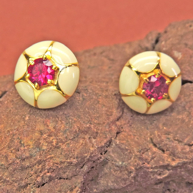 Blossom Enamel Stud Earrings