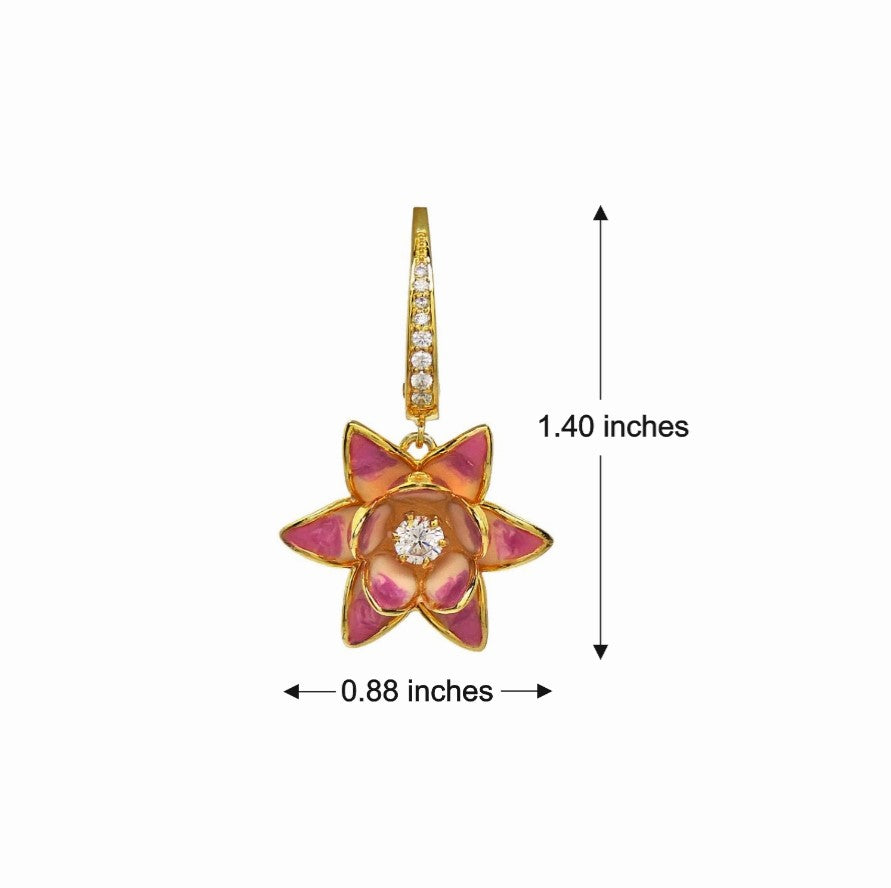 Gulabi Floral Enamel Drop Earrings