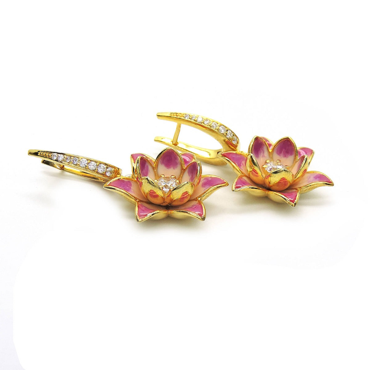 Gulabi Floral Enamel Drop Earrings