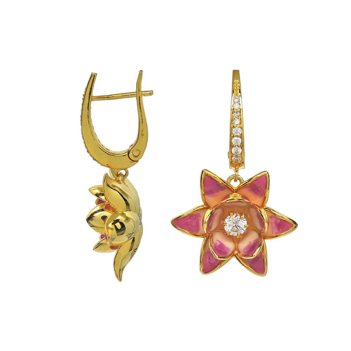 Gulabi Floral Enamel Drop Earrings