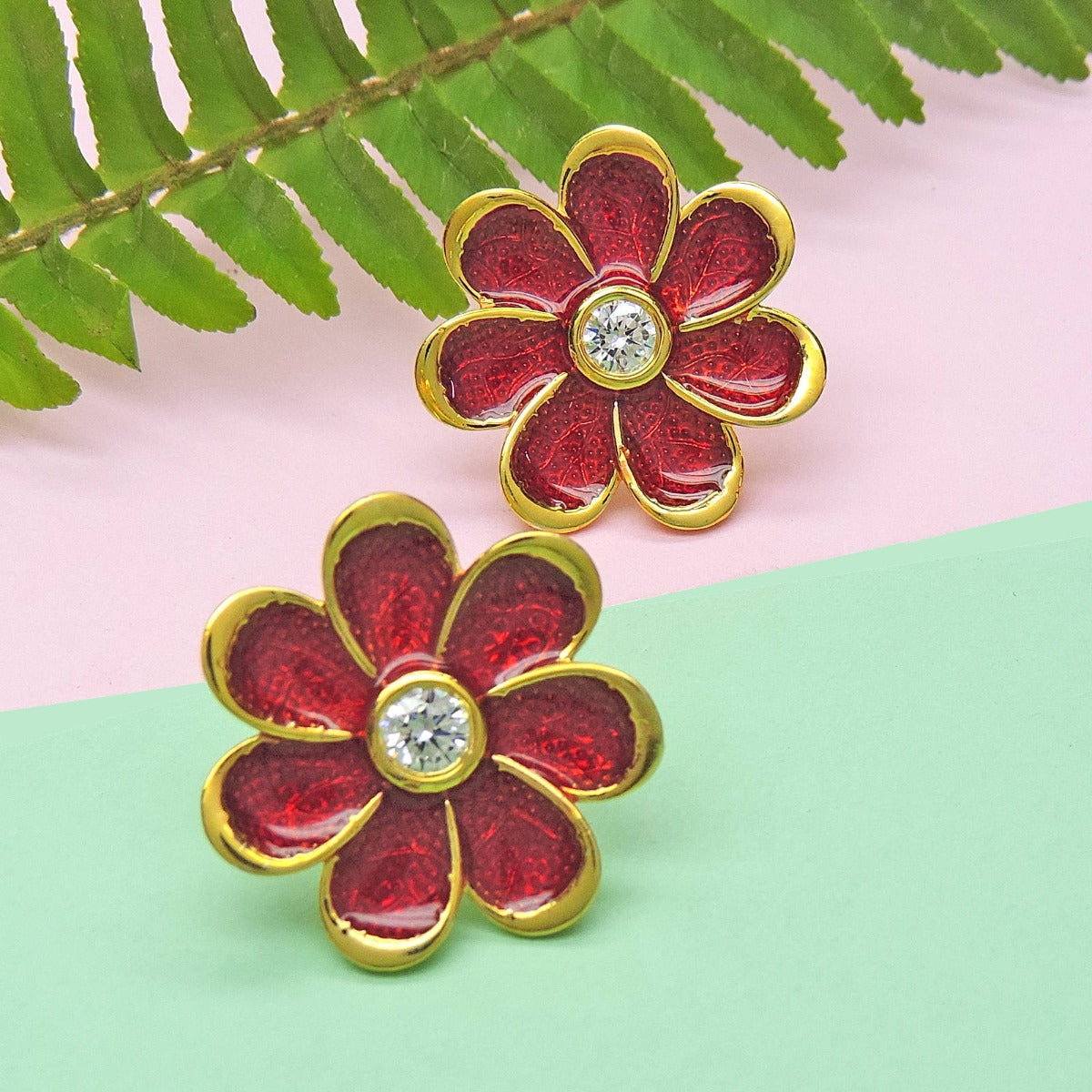 Aster Enamel Stud Earrings