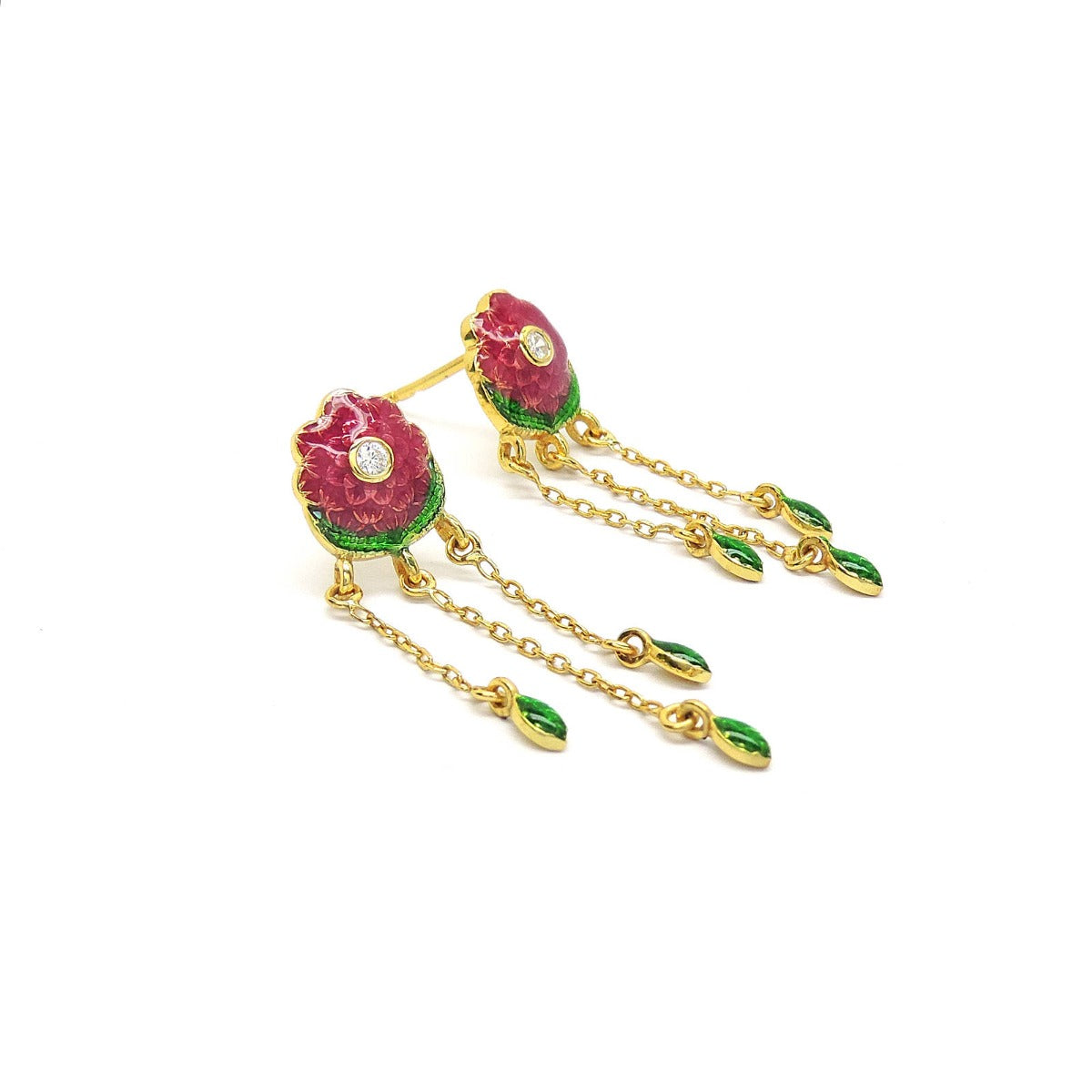 Blooming Floral Enamel Drop Earrings