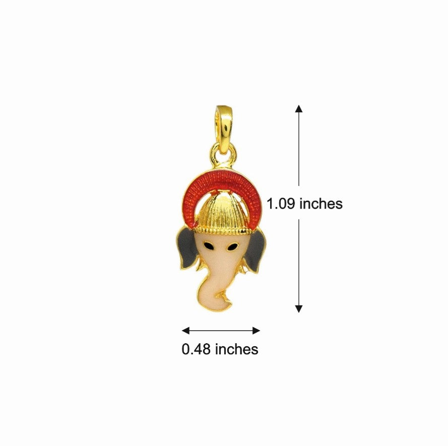 Auspicious Ganesha Enamel Pendant